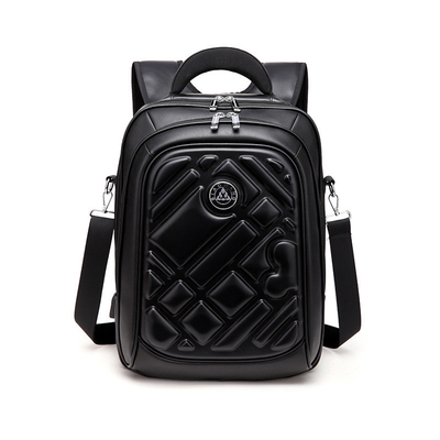 kopen Pu leer waterdicht Custom reis rugzak Tas Laptop USB voor man 42x32x14cm online manufacture