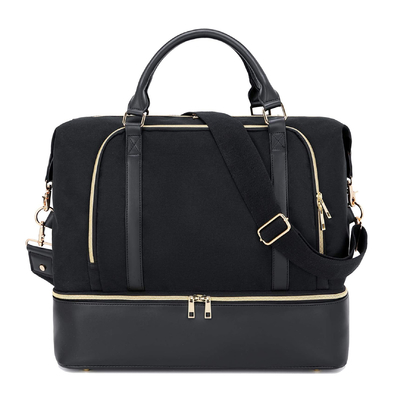 kopen Vrouwen Mensen Lederen Duffel Reistas Met Trolley Sleeve 17.3x14.5x8.3