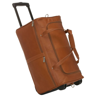 kopen 24 inch Echte Lederen Duffel Reizen Overnachten Weekend Lederen Tas Teleskop Trolley Handle online manufacture