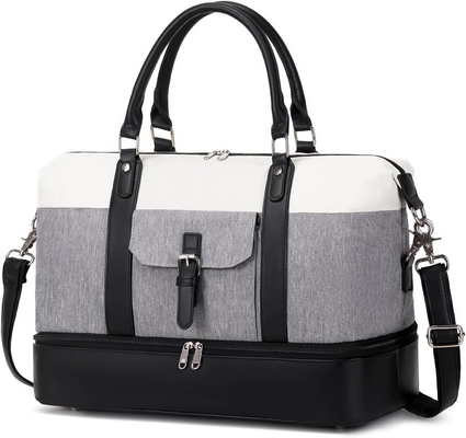 kopen Canvas Grote weekendganger Opvouwbare Carry On Travel Duffel Bag met leer schoenenvak online manufacture
