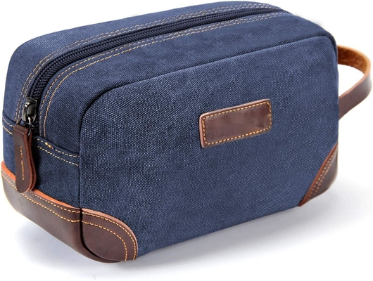 kopen Badkamer toilettoiletten reistas voor mannen, blauw leer en doek grote dop kit online manufacture
