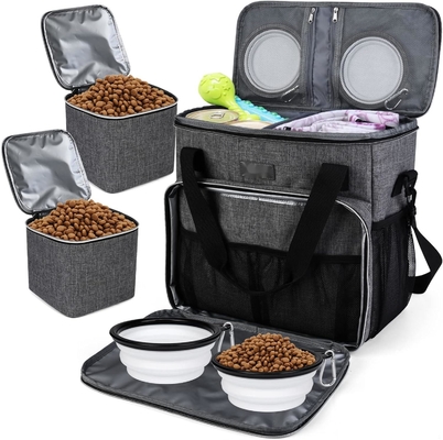 kopen Hond Kat Alle Huisdieren Reistas met 2 Huisdierenvoer Containers en 2 Opvouwbare Silikon Schalen online manufacture