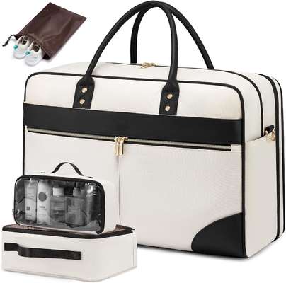 kopen Grote beige bagage voor overnachting vliegtuigen goedgekeurde reistas met laptopcompartiment online manufacture