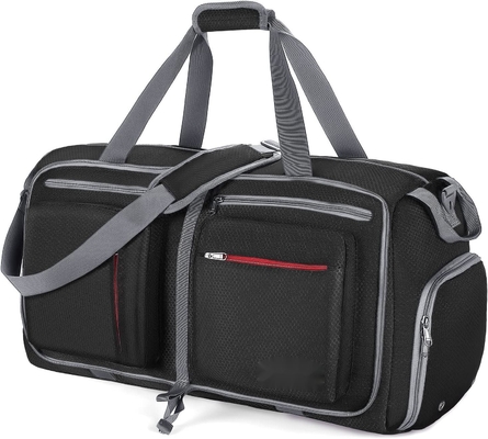kopen Lichte zwarte 55L vouwbare weekendtas waterdicht verscheurbestendig met schoenenvak online manufacture