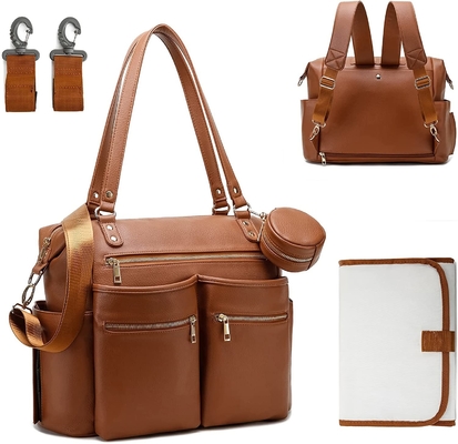 kopen Papa mama Tote luiertas rugzak Lederen rugzak wisselpad 16,5 x 7 x 13,5 