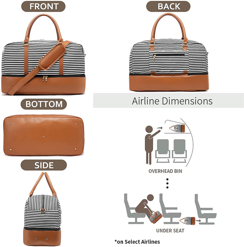 Mensen Canvas Reizing Duffel Bags Bagage Draagbaar op het weekend Tote 16.2x14.5x8 