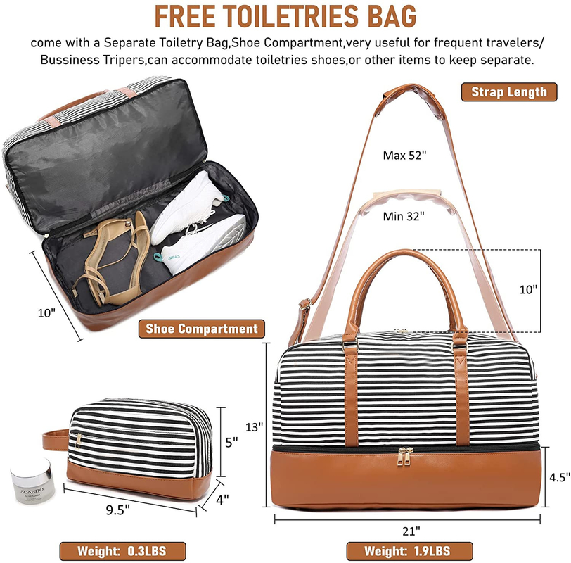 Mensen Canvas Reizing Duffel Bags Bagage Draagbaar op het weekend Tote 16.2x14.5x8 