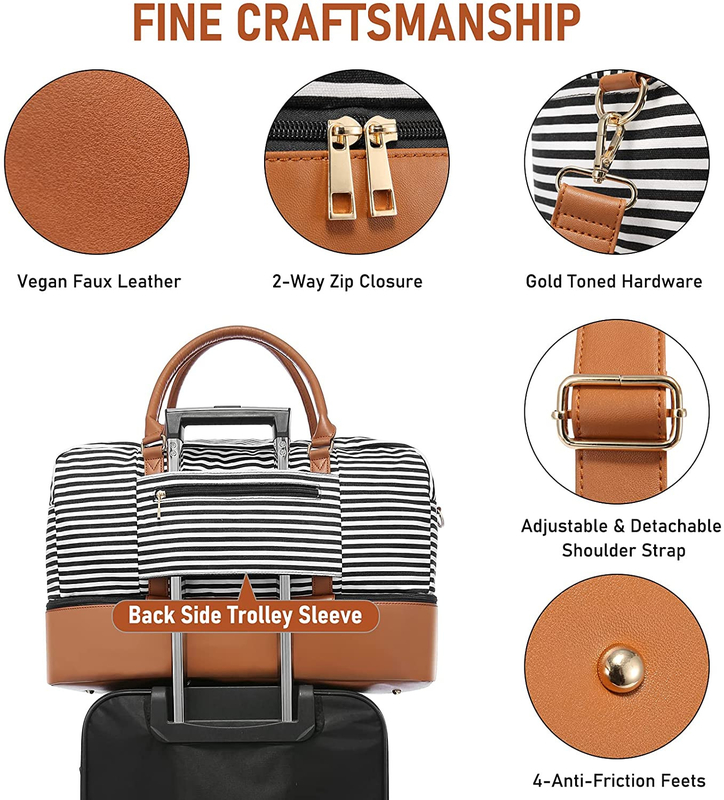 Mensen Canvas Reizing Duffel Bags Bagage Draagbaar op het weekend Tote 16.2x14.5x8 