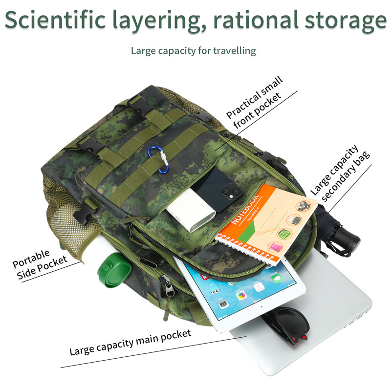 Zwart Grote capaciteit Waterdicht Custom Travel Militaire tactische rugzak met schouderband voor mannen