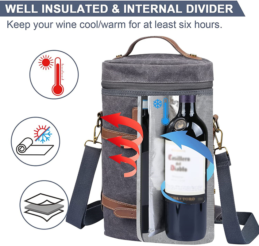 Flexible Picnic Wine Heavy Duty Custom Geïsoleerde Koeler Bag Divider Pad Waterfles 8x3x13