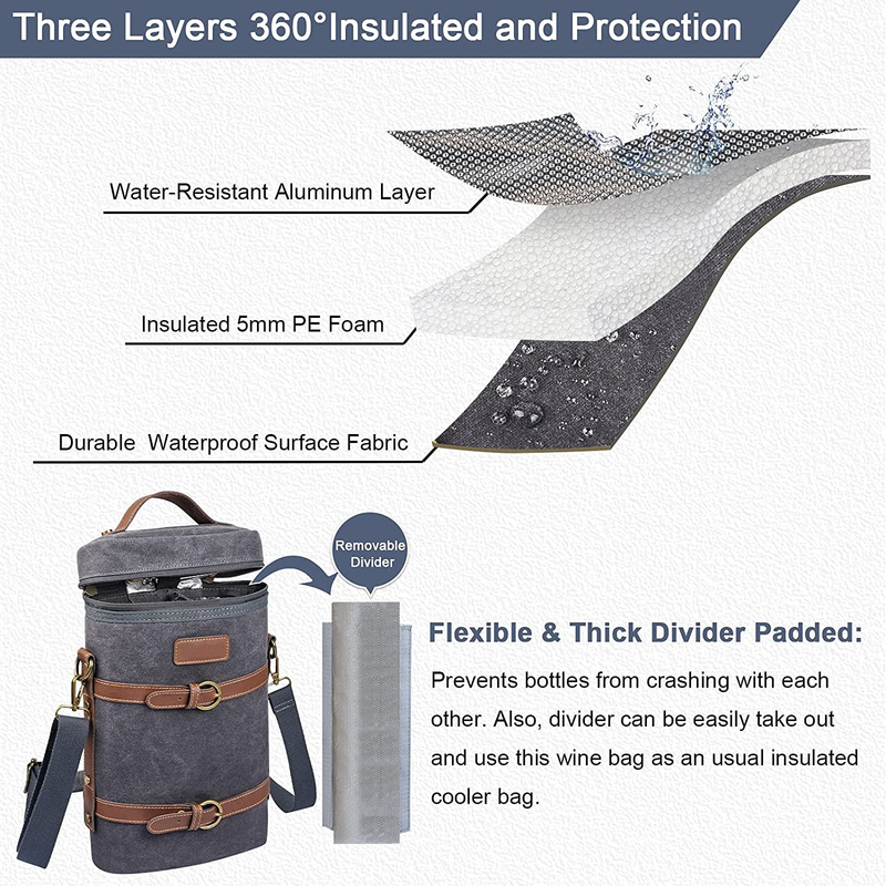 Flexible Picnic Wine Heavy Duty Custom Geïsoleerde Koeler Bag Divider Pad Waterfles 8x3x13