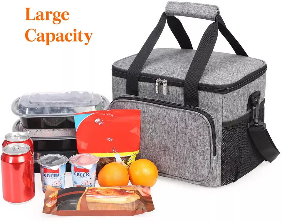 Zachtzijdige aangepaste geïsoleerde koeltas voor kruidenierswaren Lunchbox Tote Office 24 Can
