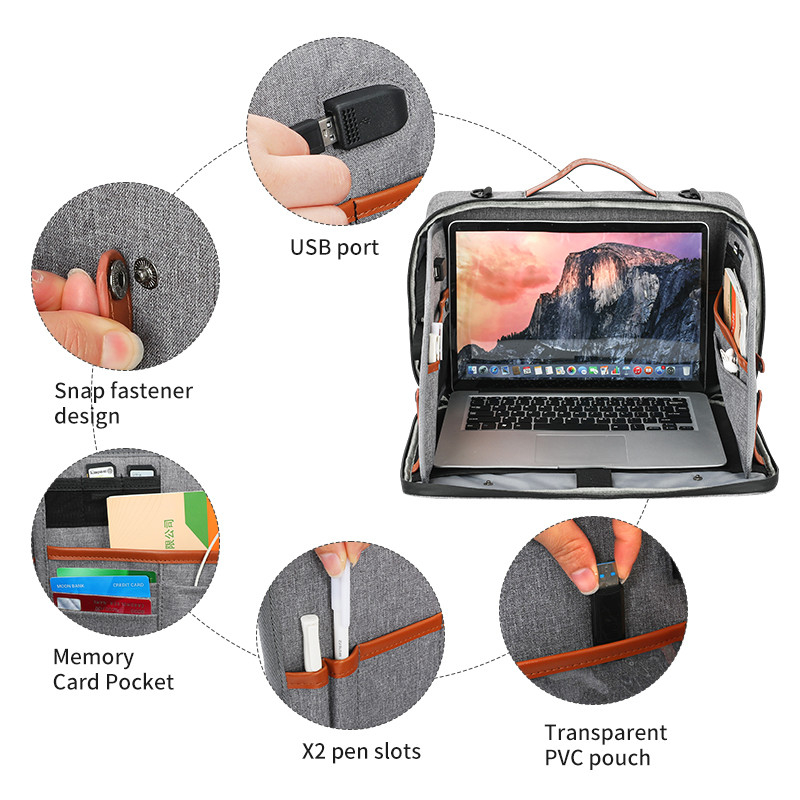 2024 Nieuwe grote capaciteit waterdichte aangepaste laptop tassen 1,8 kg met schouderband voor mannen vrouwen