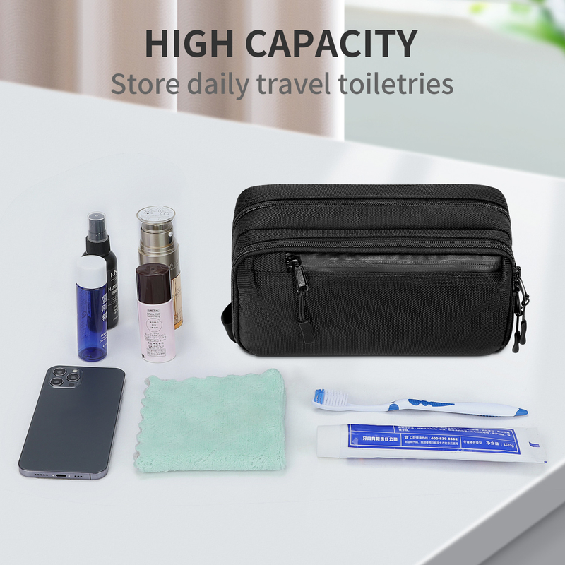 Reizing Custom Toiletry Bag Organisator Bag Eco Friendly Hanging Cosmetic Organizer 3 lagen