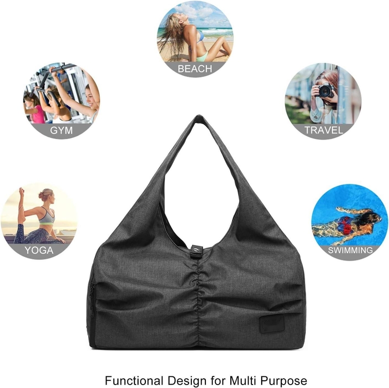 Polyester Zwarte Yoga Gym Sport Aanpasbare tasjes met natte en droge opslagzakken