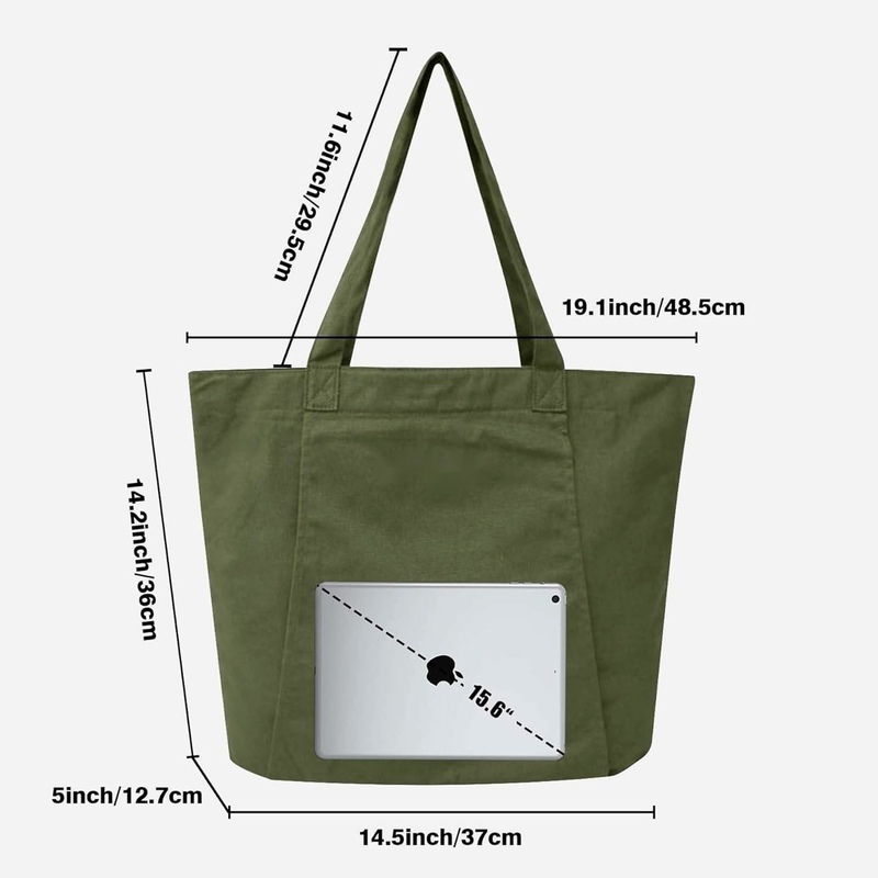 Grote Duurzame Groene Kleur Katoen Sport Aanpasbare Duffle Bags Met Schoenen Compartiment Pocket