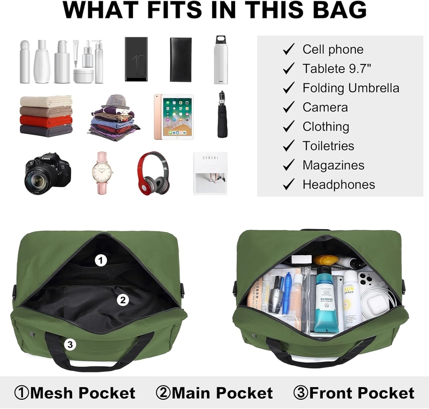 Zipper 20L Onder Zit Draagbare Sport Tote Gym Weekender Overnight Bag Voor Mannen Vrouwen