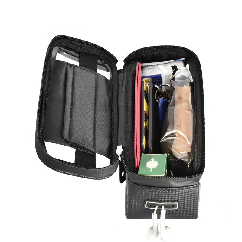 Top Tube Bag Telefoonhouder Tas Met Koptelefoon Gat Vensterhouder 8x3.2x4.75