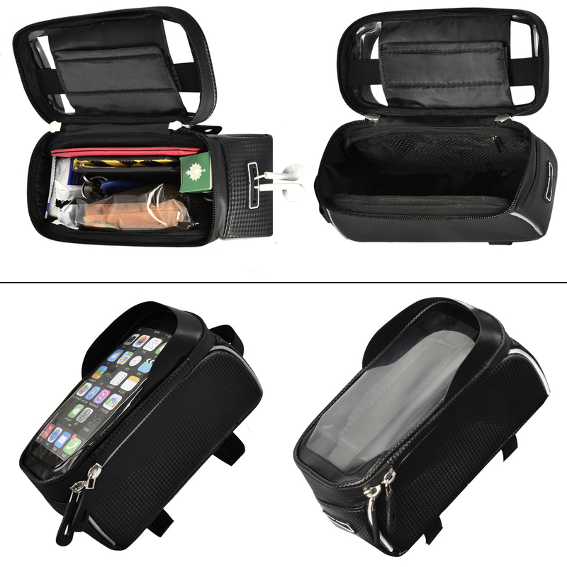 Top Tube Bag Telefoonhouder Tas Met Koptelefoon Gat Vensterhouder 8x3.2x4.75