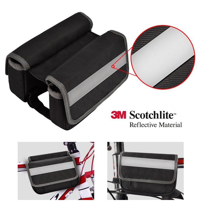 Grote telefoonfietszak OEM waterdicht Achterste onder de stoel Reflectieve bandzak voor fietsen 7X6X5