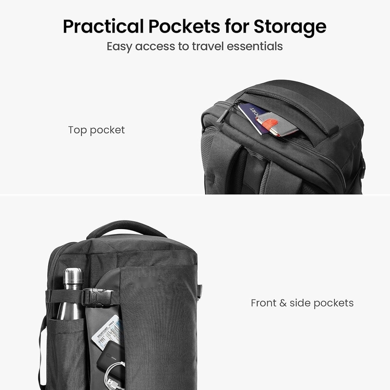 Vlucht goedgekeurd Carry On Travel Bag Custom Zwart Grote capaciteit Voor zakenreis