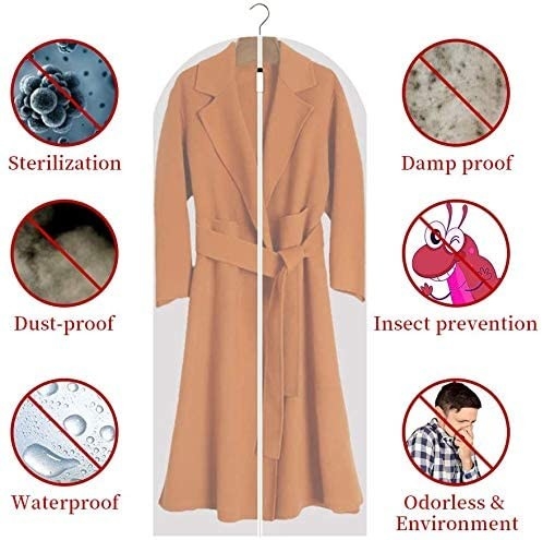 Duidelijke PVC hangende Custom Travel Garment Bag voor lange jurken Kleding Full Zipper