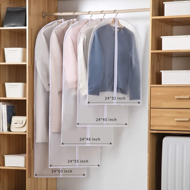 Duidelijke PVC hangende Custom Travel Garment Bag voor lange jurken Kleding Full Zipper