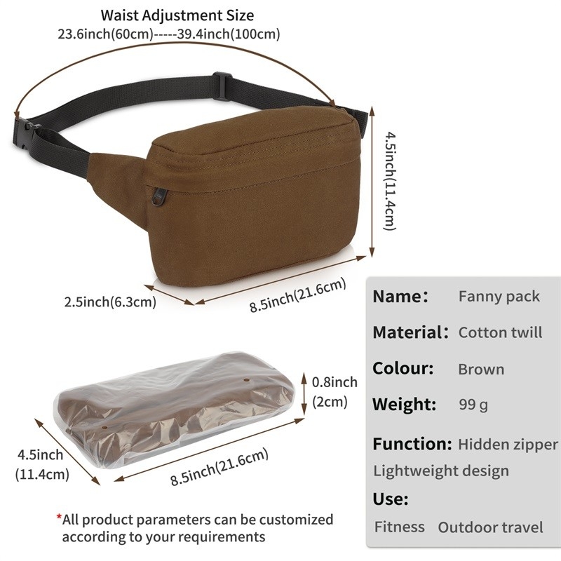 MTB Motorcycle Cross Body Waist Belt Bag Voor Vrouwen Sling Schouder Wandelen 8.5X2.5X4.5 