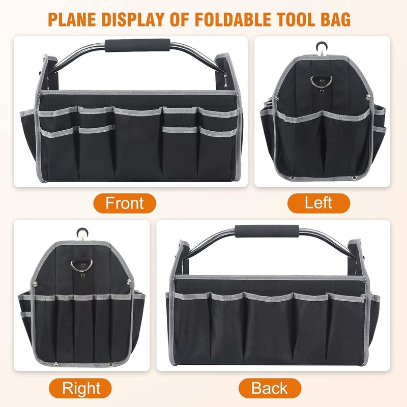 16 inch 26 Pockets Steel Handle Custom Travel Tool Bag Met Afneembare Schouderband