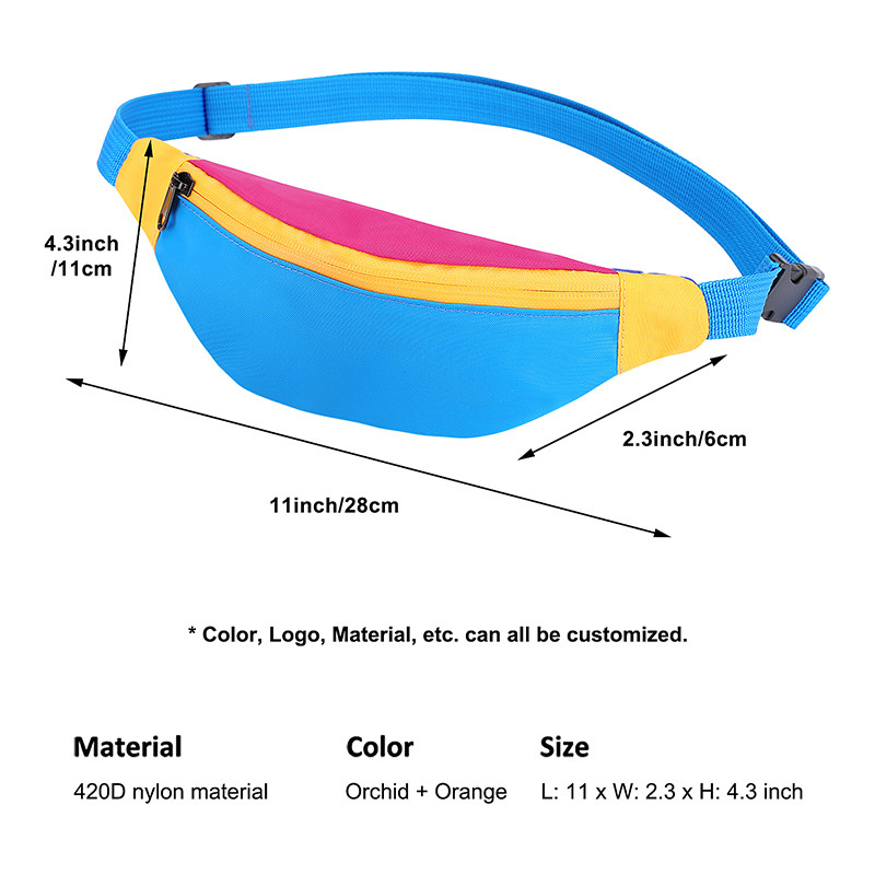 Riem Sling Waist Bag Vrouwen Nylon Fanny Pack 420D 11X2.3X4.3 inch