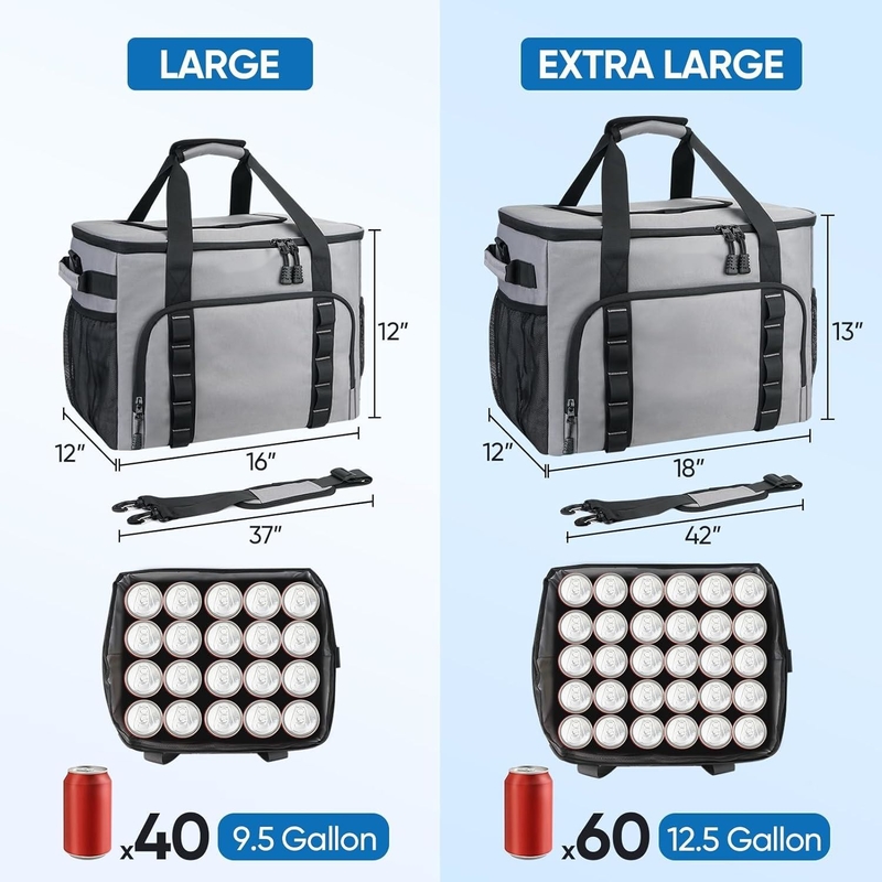 Extra groot 40/60 blikjes Volume zacht lekbestendig Strandcamping kajakken wegtochten Custom Travel Cooler Bag