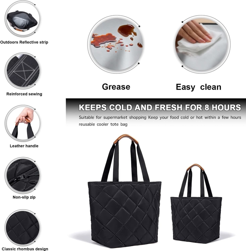 Transport Grote geïsoleerde herbruikbare kruidenierswaren Tote Picnic Custom Travel Cooler Bag Voor koud of warm eten