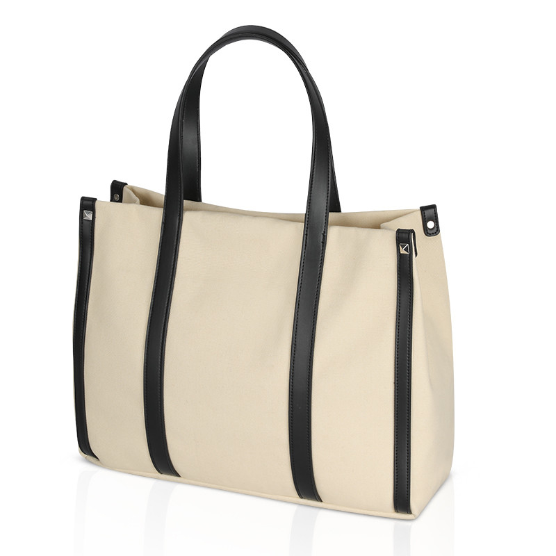 Grote grootte Canvas Custom Shopping Bags Korte handgrepen Schoudertoet 15x5x12