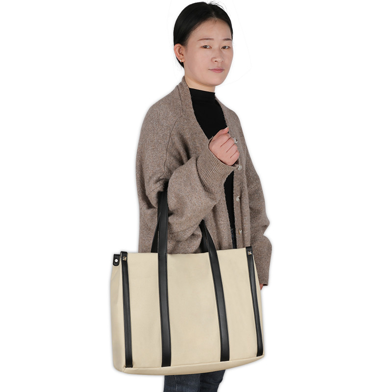 Grote grootte Canvas Custom Shopping Bags Korte handgrepen Schoudertoet 15x5x12