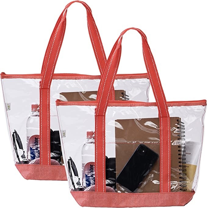 14 Inch Custom Shopping Bags met Logo PVC Clear Tote Bag Stadion Buiten zwembad