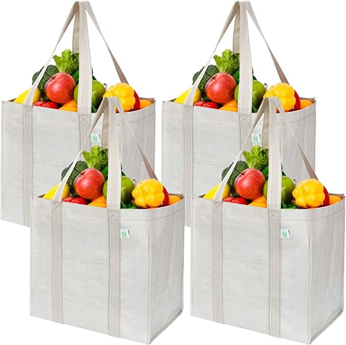 Heavy Duty Canvas Shopping Bag met zakken Zip Codycross Grocery Eco Friendly