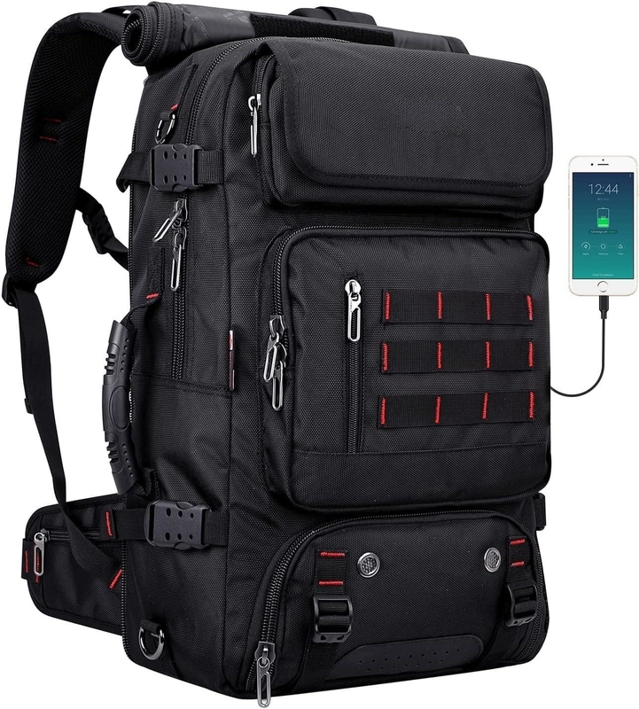 Zwarte grote capaciteit Airline Cabriolet Nylon Draagbare Aanpasbare Duffle Bags voor mannen