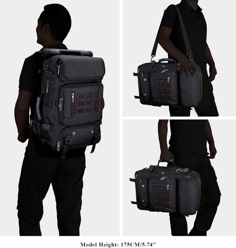 Zwarte grote capaciteit Airline Cabriolet Nylon Draagbare Aanpasbare Duffle Bags voor mannen