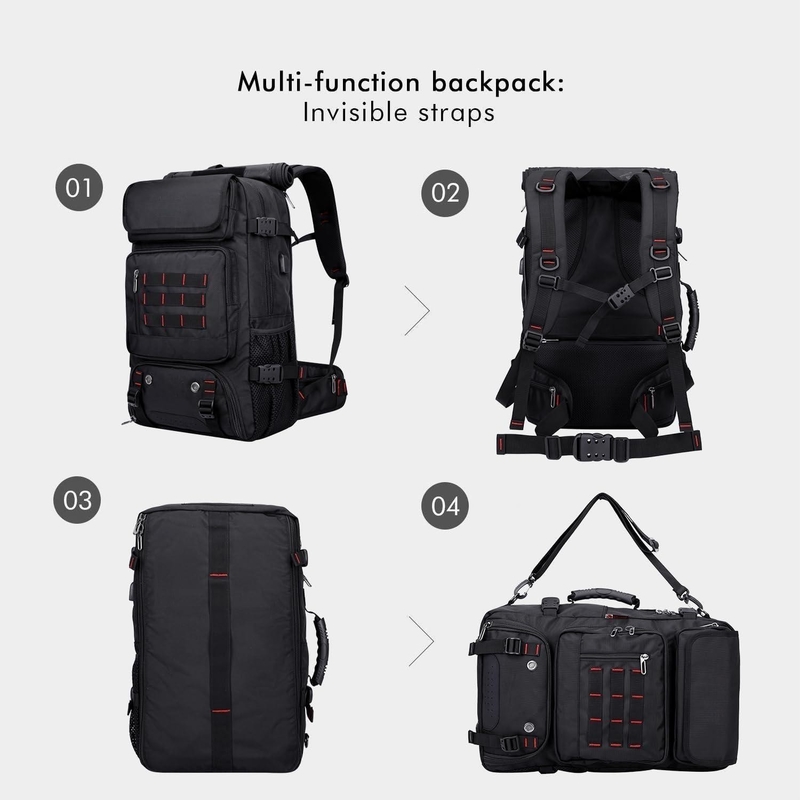 Zwarte grote capaciteit Airline Cabriolet Nylon Draagbare Aanpasbare Duffle Bags voor mannen