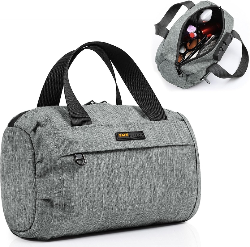 Geweldige cadeautjes koolstof bekleed geurproof tas Custom Travel 210 D polyester met combinatie slot