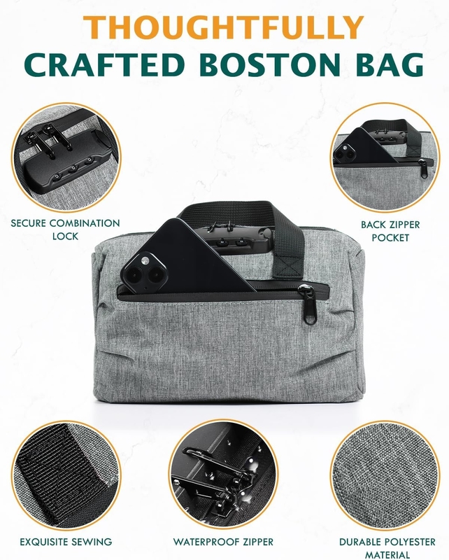 Geweldige cadeautjes koolstof bekleed geurproof tas Custom Travel 210 D polyester met combinatie slot