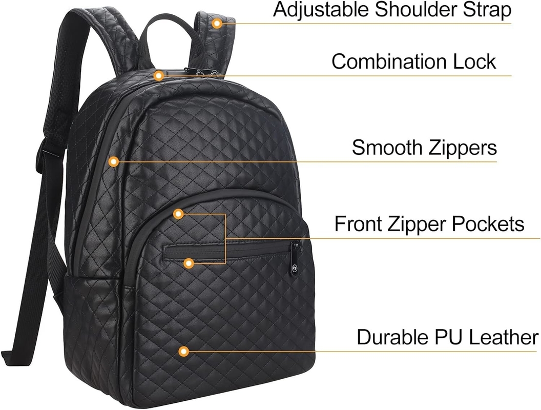 Grote capaciteit Zwarte PU Waterdichte Custom Travel Smell Proof Bag Voor mannen met slot