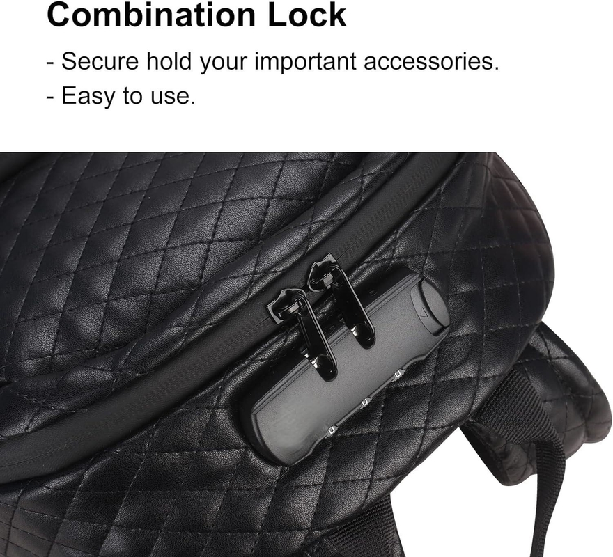 Grote capaciteit Zwarte PU Waterdichte Custom Travel Smell Proof Bag Voor mannen met slot