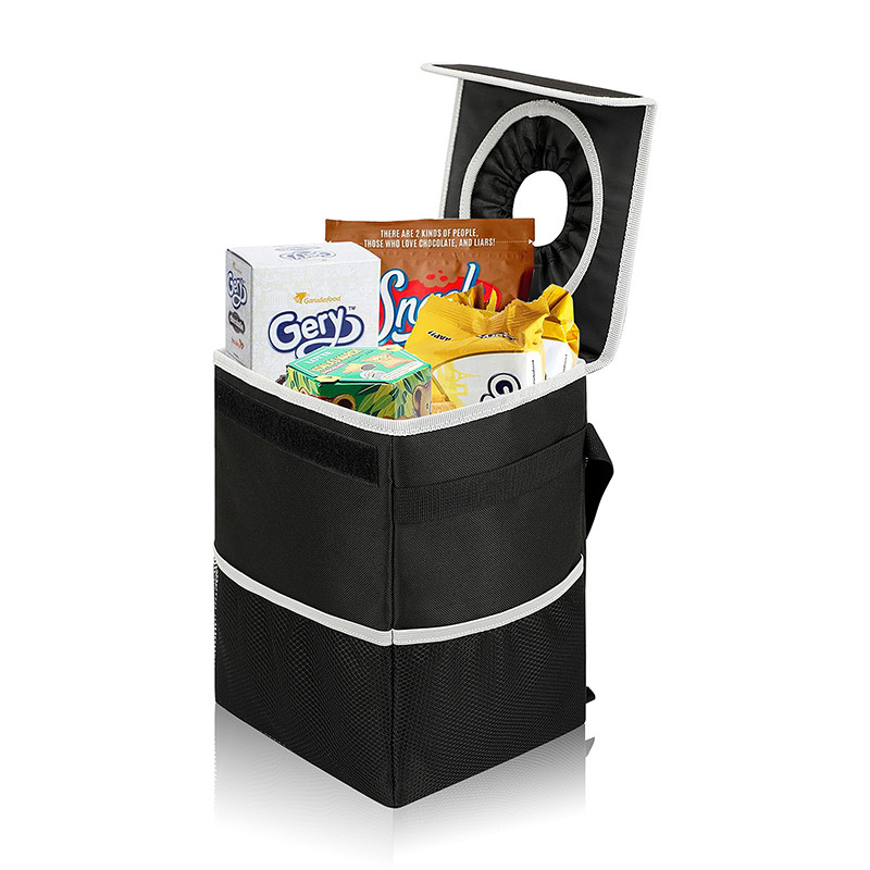 Garbage Car Organiser Bags Zwart Hangend lekbestendig vuilnisbakdeksel vuilnis 8.4x7.4x10.4