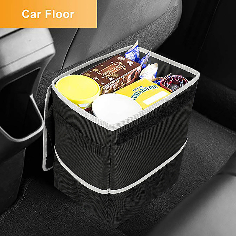 Garbage Car Organiser Bags Zwart Hangend lekbestendig vuilnisbakdeksel vuilnis 8.4x7.4x10.4