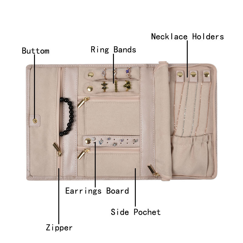 Make-up Juwelen Roll Up Travel Bag Organisator Case Kleine houder Draagbare 8x5x1