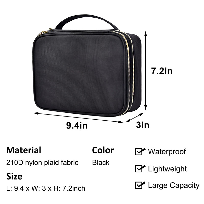 Grote sieraden bewaring zak Grote dubbele laag reis 210D Nylon 9.4x3x7.2 