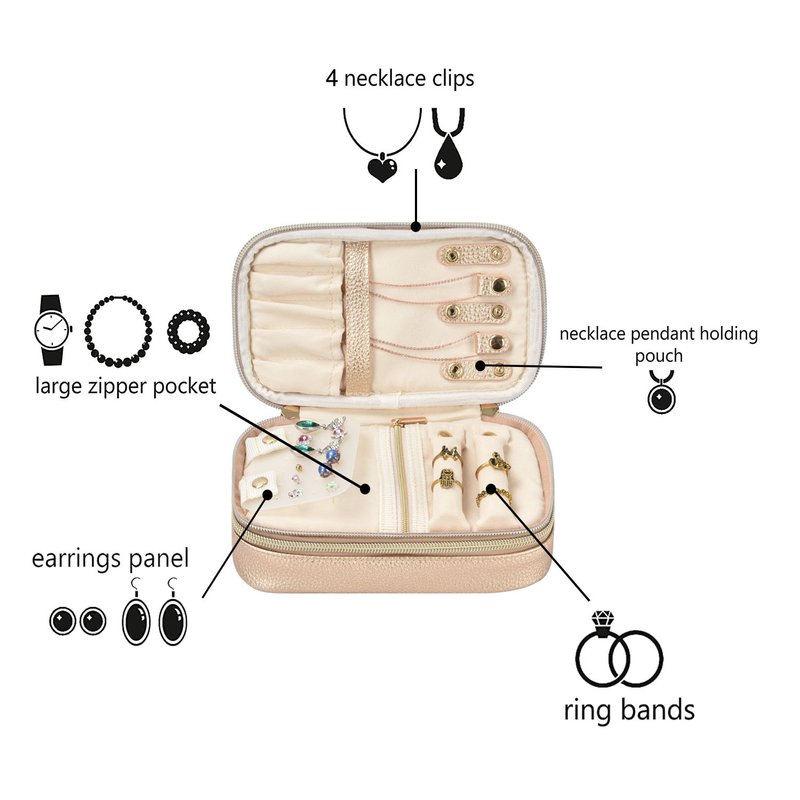 OEM 2 laag sieraden bewaring zak zakken organisator zak oorbel reis behuizing 7x2.4x3.9 